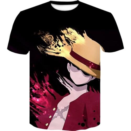 Fashion One Piece 3D Printed T-Shirt Luffy Streetwear tshirt Japanese Anime Funny t shirt Men Women O-Neck Black Short Sleeve