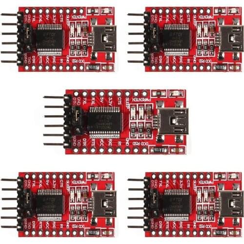5pcs FT232RL FTDI Mini USB to TTL Serial Converter Adapter Module 3.3V 5.5V