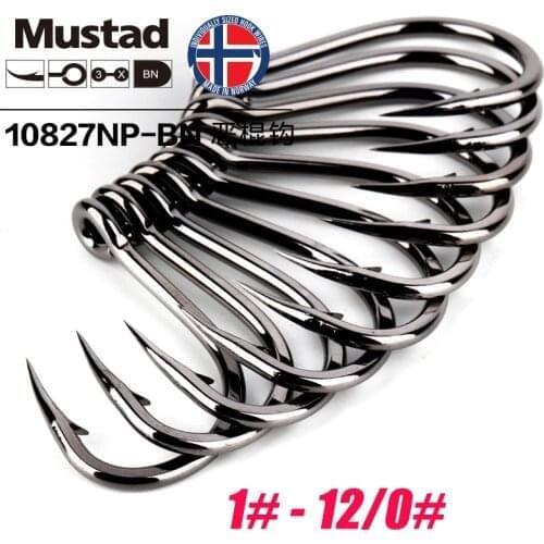 Mustad Norway Origin Sea Fishing Hook Super Power Big Size Circle Fish Hooks,1#-12/0#,10827NP-BN