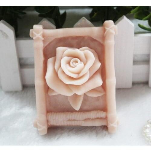 Rose Shape Soap Silicone Mold Flower Resin Craft Tools For Valentines Day Square Handmade Making Soap Molds