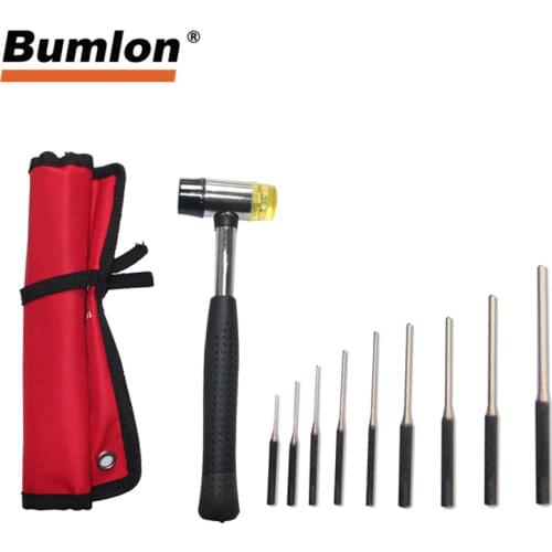 Tactical Roll Pin Punch Set 9/13Pcs Rifle Bolt Catch Roll Up Tool Kit for Hunting AR15 M16 Gunsmithing Bench Block Mallet Hammer