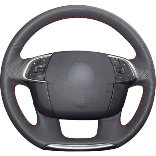 Free Customized PU Steering Wheel Stitch on Wrap Cover For Citroen C4 DS4 C4L