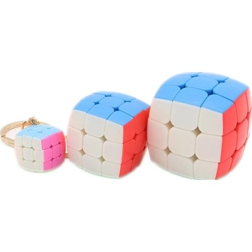 Yongjun pillowed 2cm 3.5cm 4.5cm Mini 3x3x3 Magic Puzzle Antistress Cube keychain Professional YJ 3x3 Speed Cube Educational Toy