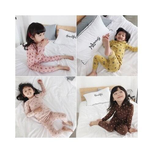 2019 New Arrival Spring Kids Pajamas Sets Fashion Print Newborn Baby Girl Boy Sleepwear 2pcs O-Neck Cotton Unisex Child Clothing