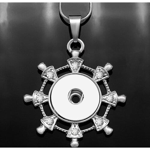 NEW DJ0055 Charm Rudder snake Chain Snap necklace 60cm fit DIY 18MM charm snap buttons jewlery wholesale