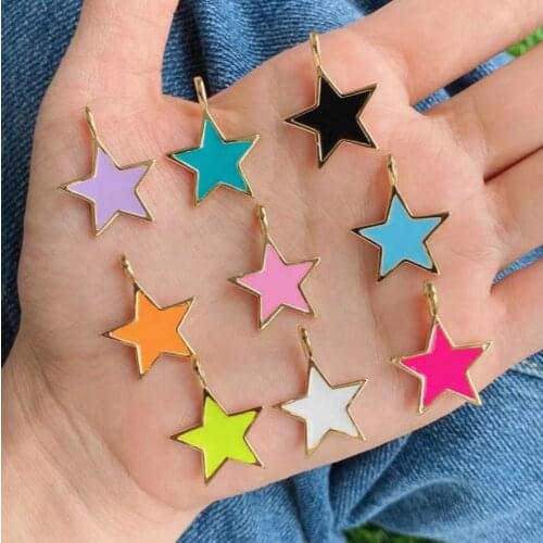 10Pcs High quality gold plating heart charm pendant,fashion colorful enamel charm for necklace making accessory