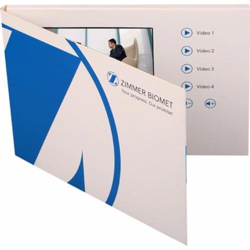 Custom 4.3inch video booklet free printing Fashion Design support mp3 mp4 video format with free printing hot sale on line