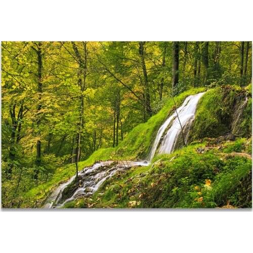 Beauty Canvas Poster Nature Landscape Waterfall Mountain Lake Forest Jungle Canvas Painting Wall Pictures For Living Room Home D