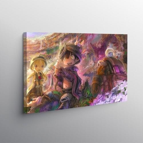 Made in Abyss Anime Poster Wooden Frame Canvas Wall Art Decoration Prints Dorm Living Room Home Bedroom Decor Framed Painting