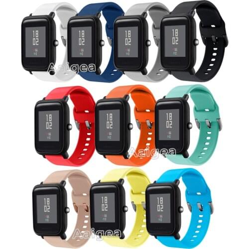 Soft Silicone Watch Strap Band For Xiaomi Huami Amazfit Bip BIT PACE Lite Youth Replacement Sport Bracelet 20mm Wrist band strap