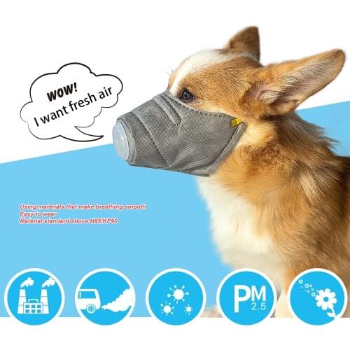 Pet Respiratory PM2.5 Filter Anti Dust Gas Pollution Muzzle Dog Soft Face Cotton Mouth Mask Dogs Anti-fog Haze Masks