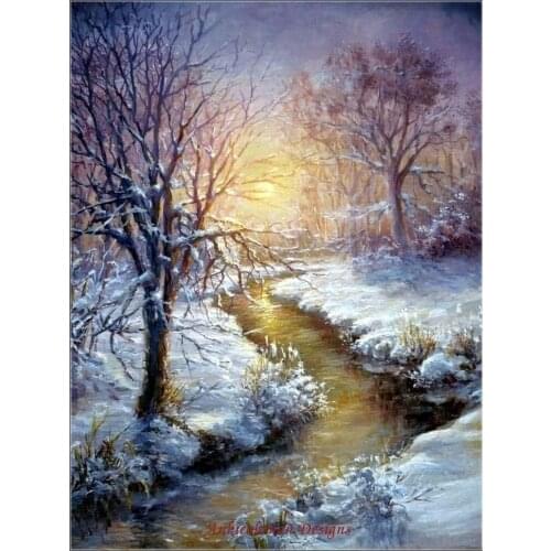 Needlework for embroidery DIY DMC High Quality - Counted Cross Stitch Kits 14 ct Oil painting - Winter Creek
