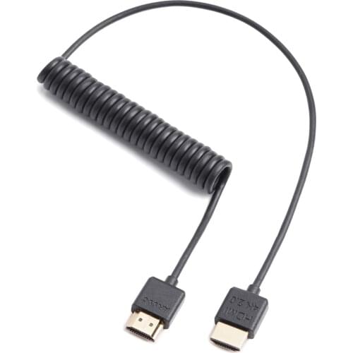 HDMI-compatible 4K60P Micro/mini HDMI-compatible Digital Single Lens Reflex Soft spring cable 18Gbps OD3.3mm For SLR stabilizer