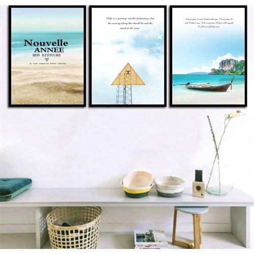 NOUVELLE ANNEE MON HISTOIRE Beach 3p KIT Canvas Painting Modern Home Decoration Living Room Bedroom Wall Decor Picture