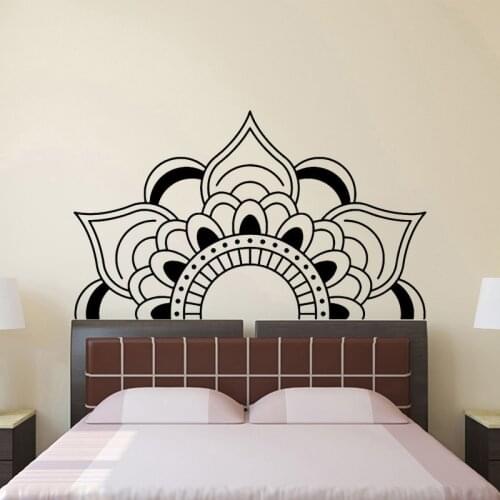 Half Lotus Wall Stickers Bedroom Home Decor Mandala Talisman Buddhism Vinyl Decals Hinduism Murals Religion Sign O58