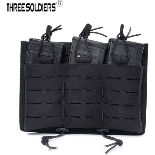 Military Paintball Airsoft Laser Cut Triple Magazine Pouch Tactical MOLLE Triple Magazine Pouch FAST AK AR M4 FAMAS Mag Pouch