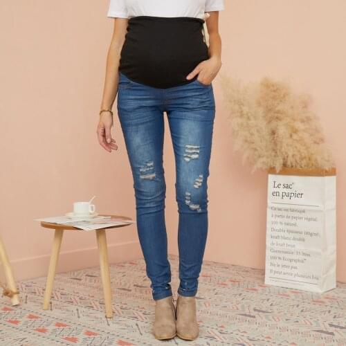 PatPat 2021 New Arrival Sassy Ripped Maternity Jeans