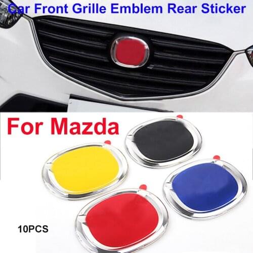 10pcs 140mm 104mm For CX-5 CX-7 CX-9 RX8 1 2 3 4 7 MPV MX5 Car Front Grille Emblem Covers Rear Trunk Stickers Decoartion