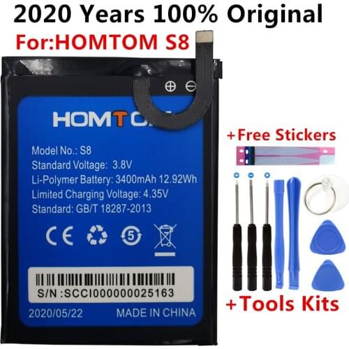 100% Original HOMTOM S8 3400mAh Battery Replacement 5.7inch Backup Batteries Replacement For HOMTOMS8 S 8 Smart Phone Battery