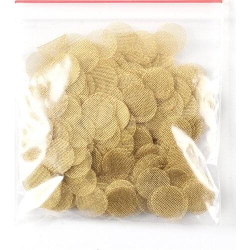 100pcs/Lot 20mm Brass Copper Smoking Weed Pipe Filter Golden Screens Hookah Water Pipes Gauze Mesh Net Tobacco Smoking Gadgets