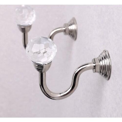 3 Pair Retro Crystal Glass Curtain Holdback Wall Tie Back Hook Hanger Holder Drawer Handle Curtain Accessories Hanger
