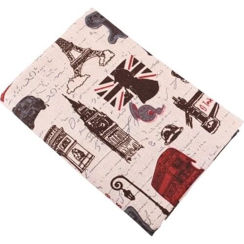 50cmx150cm/piece Tower Printed Cotton Linen Fabric For Sewing DIY Quilting Sofa,Table Clothes Curtain Bag Cushion Material