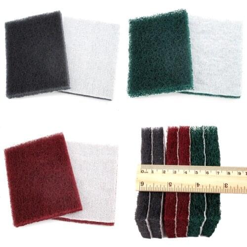 6pcs Car polishing painting sanding scouring pad Heavy Duty Cleaning Scouring Pads Scrubbers 75x100mm