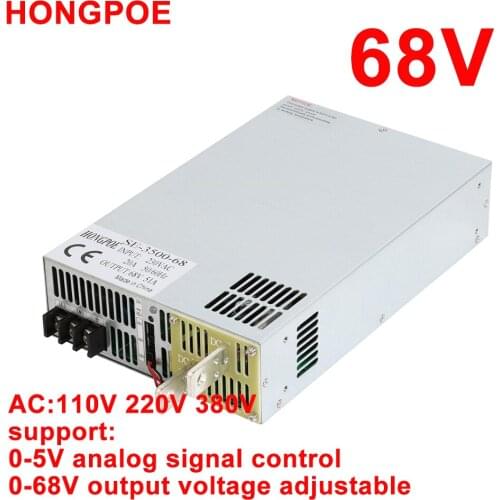 NEW 68V Power Supply 68VDC 0-5V Analog Signal Control AC-DC 0-68V Adjustable Power DC68V Transformer Industrial LED Battery