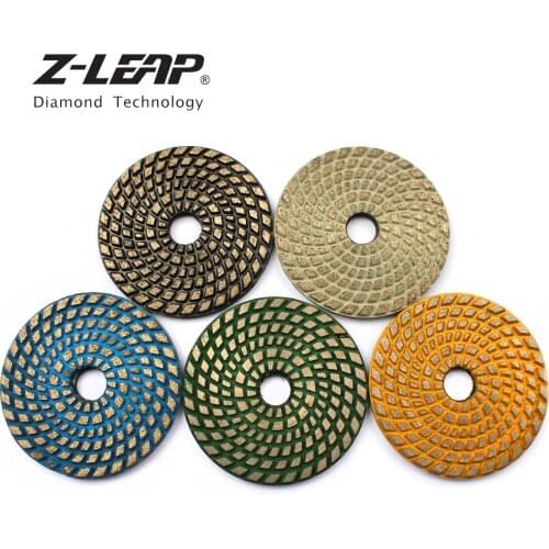 Z-LEAP 5PCS 100mm Diamond Grinding Wheel Sintered Metal Bond Floor Polishing Pad Concrete Stone Dry Wet Grinding Abrasive Tools
