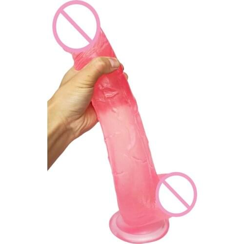AMABOOM 34*6CM Super Huge Crystal Dildo With Suction Cup Realistic Penis Big Consoladores Giant Dildo Adult Sex Toys for Women