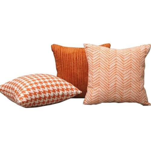 American Modern Simple Orange Ripple Series Sofa Living Room Bedside Chair Car Waist Pillow Covers Back Cushion