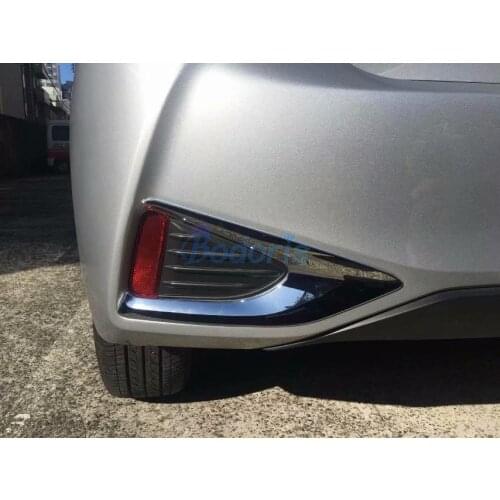 Car Styling Bumper Reflector Rear Fog Lamp Cover Foglight Overlay Trim Panel Frame 2017 2018 For Toyota Yaris Vitz Accessories