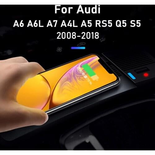 For Audi A6 A6L A7 Q5 A4L A5 S5 RS5 Dedicated Wireless Charging Board Central Control Cigarette Lighter Mobile Phone Charger