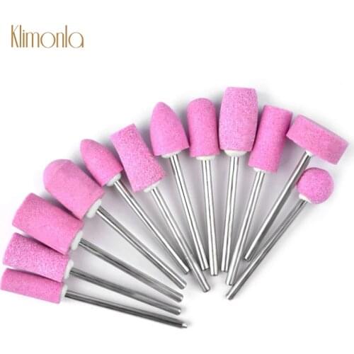 12Pcs/Set Electric Rotary Engraving Tool Pink Drill Bits Multi-Shape Gel Polish Removal Mini Brush For Drill Bit Accessory Set