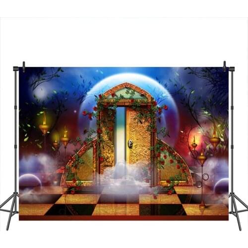 Photography Backdrop Fairy Tale Big Moon Wonderland Rose background Beauty and the Beast Party Photobooth Studio