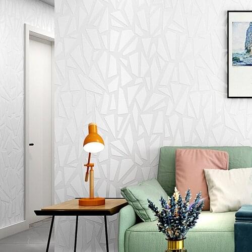 ModernNordic INS Geometric Pattern 3D Non Woven Wallpaper White Grids Living Room Bedroom Paper Background Wall Paper Home Decor