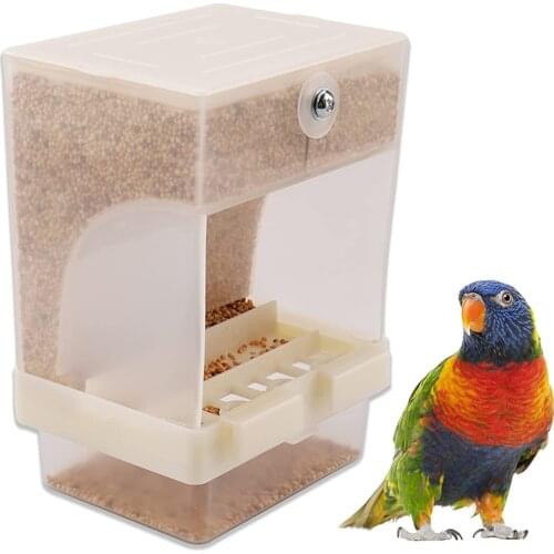 Automatic Bird Feeder, No-Mess Bird Feeder, Cage Accessories For Budgerigar Canary Cockatiel Finch Parakeet Seed Food Container