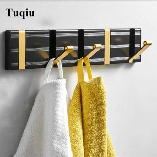 Nail or Nail Free foldable Style Aluminum clothes rack cloth hook wall hook Robe Hook Bathroom Hanger Accessories Hanger