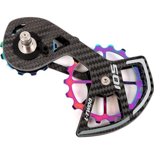 LTWOO 94g Bicycle Carbon Fiber Ceramic Rear Derailleur Pulley Guide Big Wheel Jockey Set for 105 R7000 Road Bike 13T 18T Light