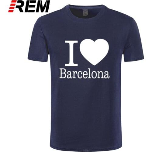 REM shirt Mens Short Sleeve T shirt T shirt I Love Barcelona Creative Sweatshirts Men Mens Fleece Pullover