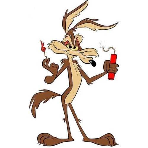 LLY-0430 Wile Coyote Rocket Anime Car Sticker Decor PVC Waterproof Sunscreen New Design Fashion Cool Style Self-adhesive Decals