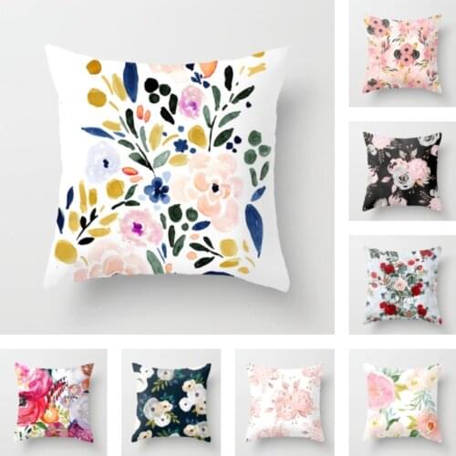 Fashion Simple Idyllic Minimalist Flowers Print Pillow Cover 16x16in 18x18in 20x20in 24x24in Short Plush Luxury Pillowcase