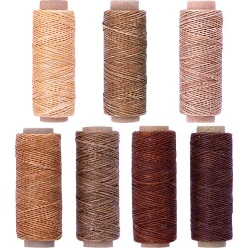 LMDZ 7Colors 150D 50M Flat Leather Sewing Waxed Thread Cord For Leather Craft Hand Stitching Thread DIY Handicraft