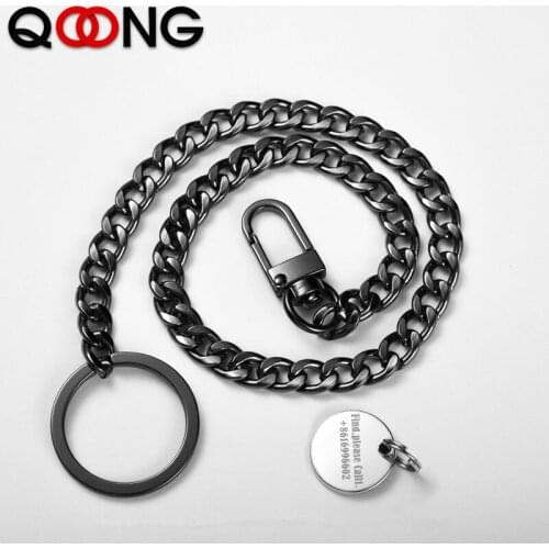 QOONG 2020 New Fashion Men Women Keychain Waist Hanged Key Holder Anti-Lost Long Key Ring Metal Car Key Chains Y54