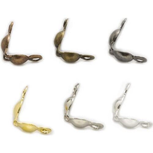 100 Piece 6 Colors Charlotte End Crimp Bead Tips Findings DIY Accessories Jewelry Making 8x4mm