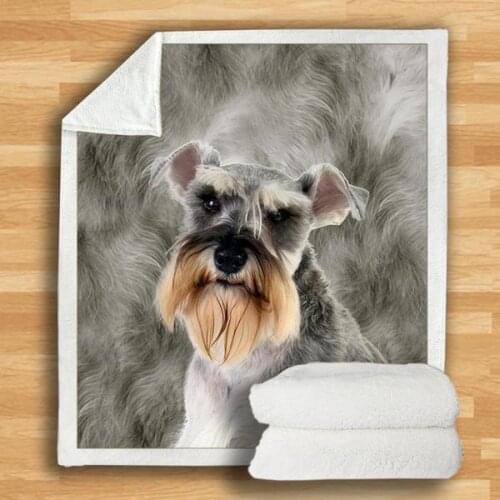 Lovely Pet Dog Printed Sherpa Blanket Couch Quilt Cover Travel Bedding Velvet Plush Throw Fleece Blanket Bedspread 002