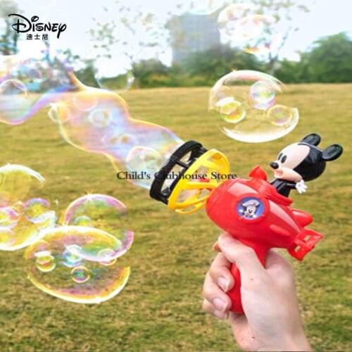 Disney Genuine Childrens Electric Bubble Gun Outdoor Cartoon Toy Automatic Multi Head Bubble Machine