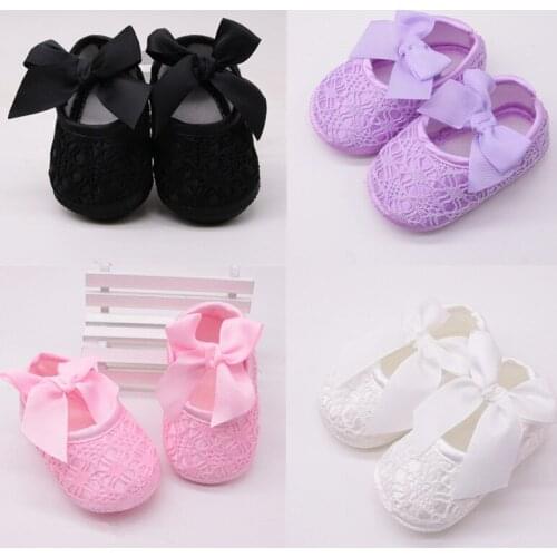 Baby Shoes Baby Girl Soft Shoes Soft Comfortable Bottom Non-slip Fashion Bow Shoes Crib Shoes