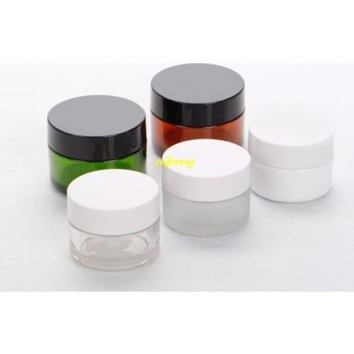 500pcs/lot 30g 50g Plastic PP Face Cream Jar Cosmetic Packaging Boxes Empty Jars Pots Eyeshadow Makeup Containers 5 colors