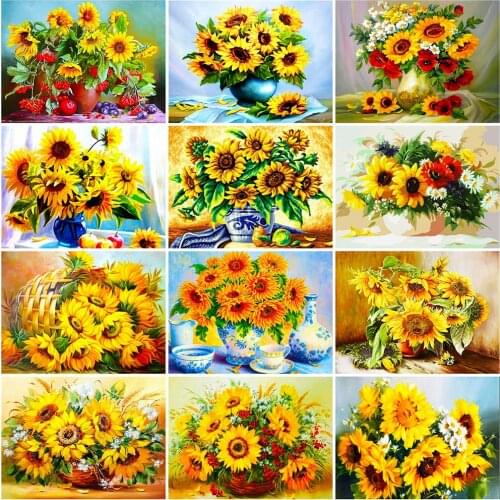 Sunflower 5D Diamond Painting Full Square/Round Diamond Embroidery Mosaic Diy Cross Stitch Kits Rhinestone Home Decor